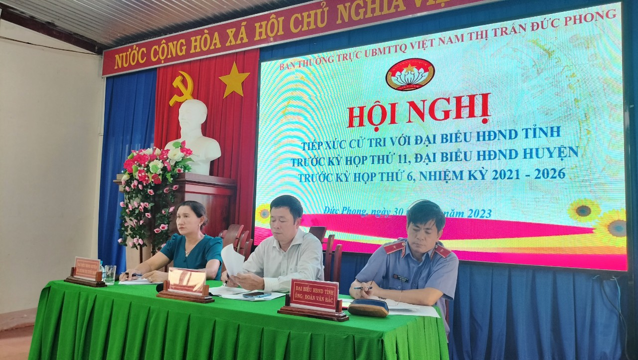 Đoàn Đại Biểu HĐND tỉnh, huyện TXCT Thị trấn Đức Phong.